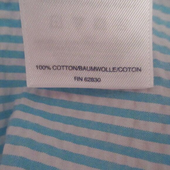 Lands End Seersucker Button Down Shirt Men Size XLT Traditional Fit Short Sleeve - Picture 10 of 11